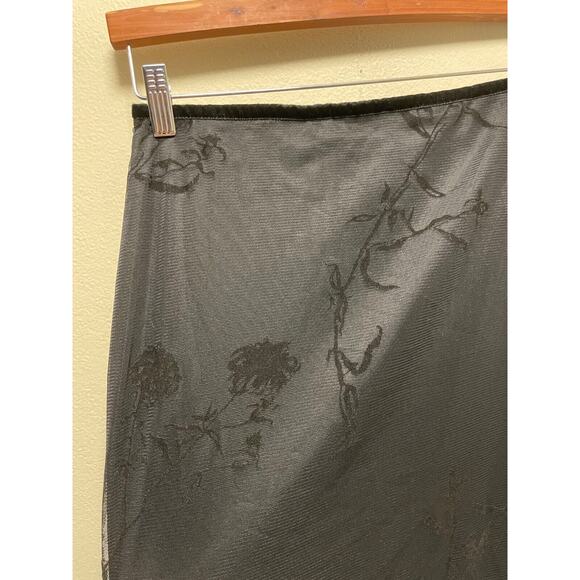 Vintage Norton Mcnaughton Womens Skirt Size 10 Black Floral Mesh Whimsigoth 90s - Picture 2 of 11